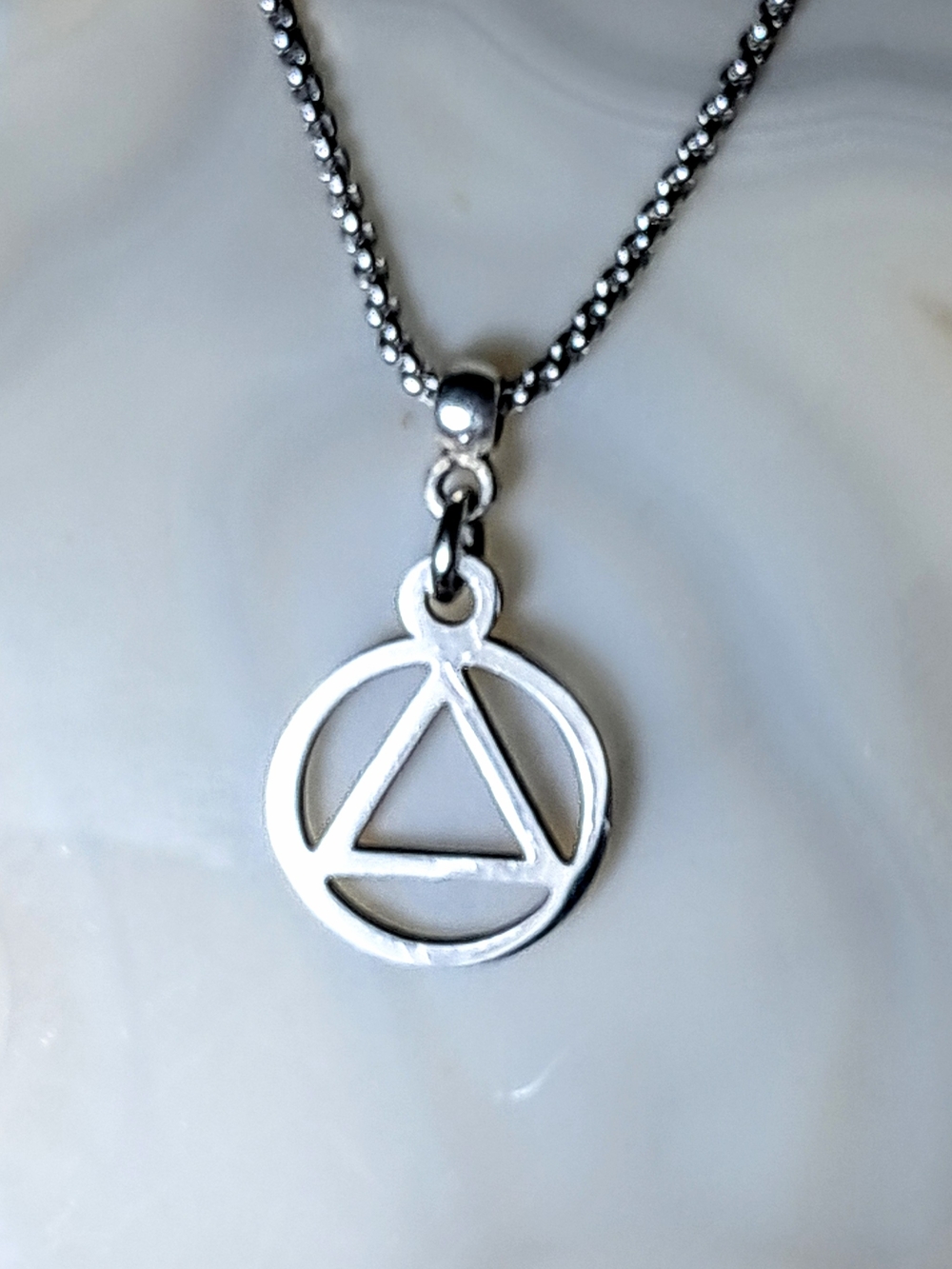 NWOT Handmade-To-Order Stainless Steel UNISEX Recovery Pendant Necklace
